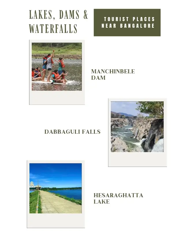 Lakes, Dams & Waterfalls Tourist places near Bangalore